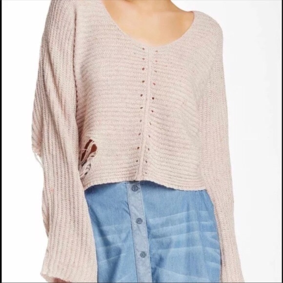 Wildfox Sweaters - Wildfox Distressed Crop Knit Sweater